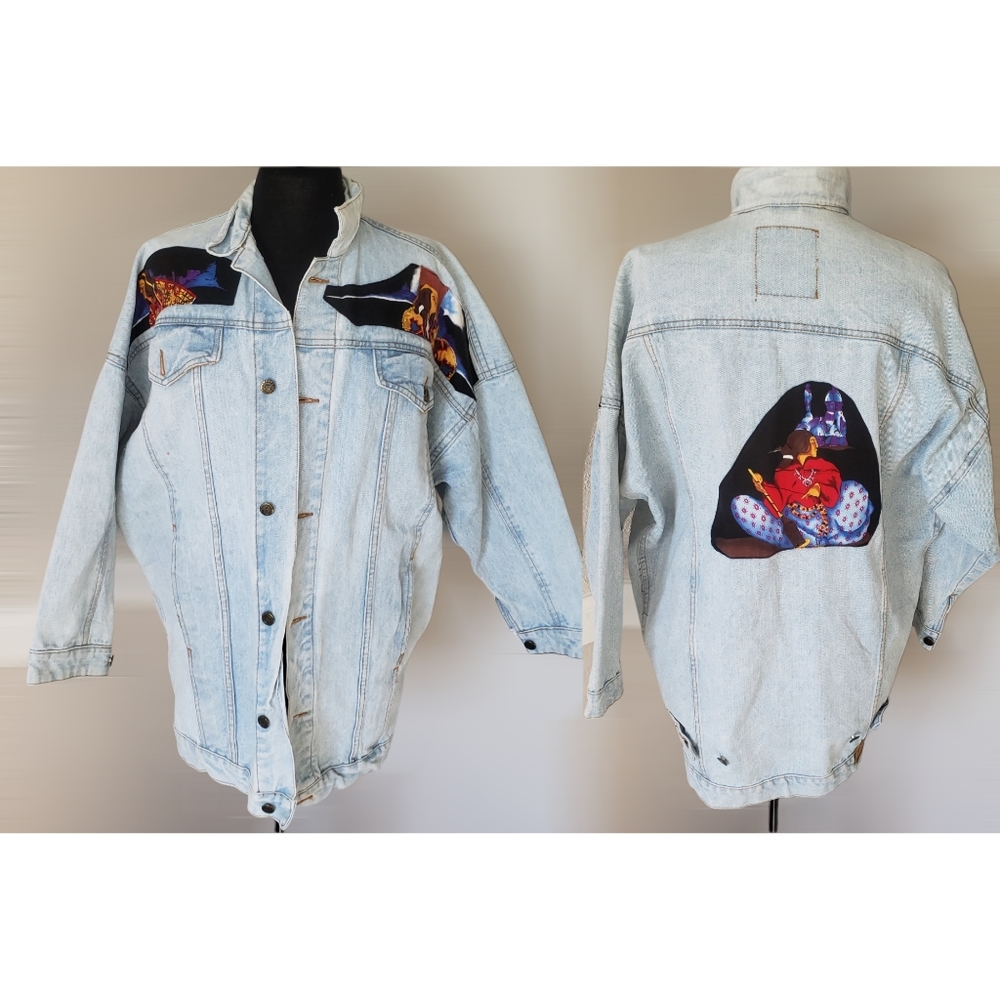 Vintage Whipp Authentic 80s/90s Acid wash Oversized Windbreaker Denim jacket